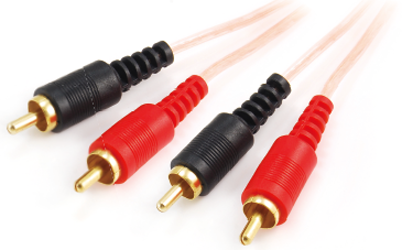 2RCA Plugs - 2RCA Plugs Clear Cable