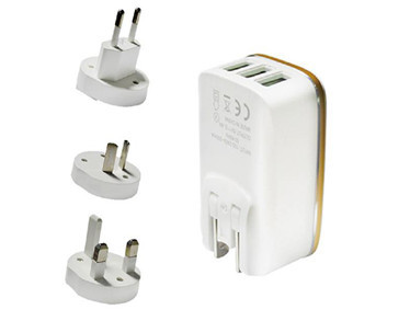3 ports USB travel charger